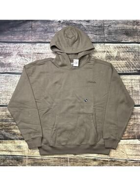 Hollister Hoodie Mens Medium Boxy Fit Brown Logo NEW